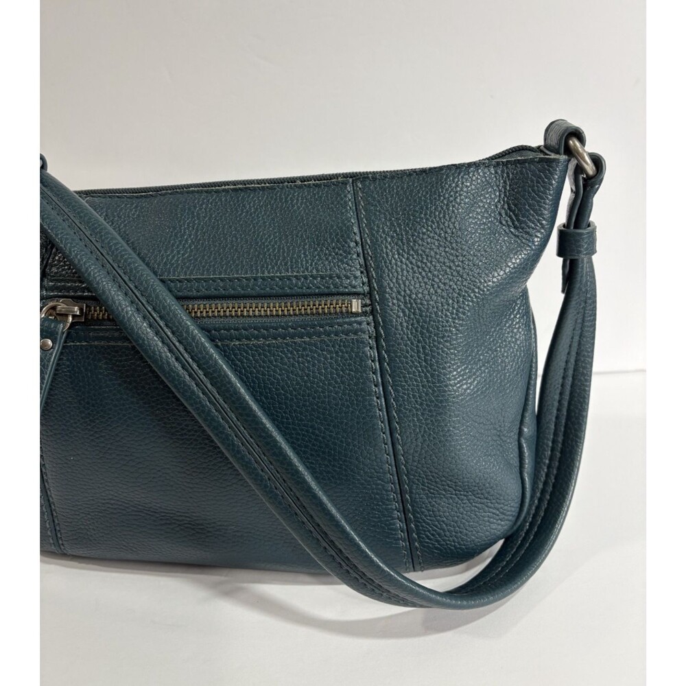 The Sak Women's Hobo Shoulder Bag Dark Teal Green Pebbled Leather Zip Closure - Picture 11 of 13